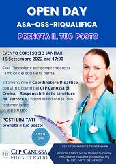 Open day il 16 settembre alle 17:00 per i corsi asa, oss e riqualifica